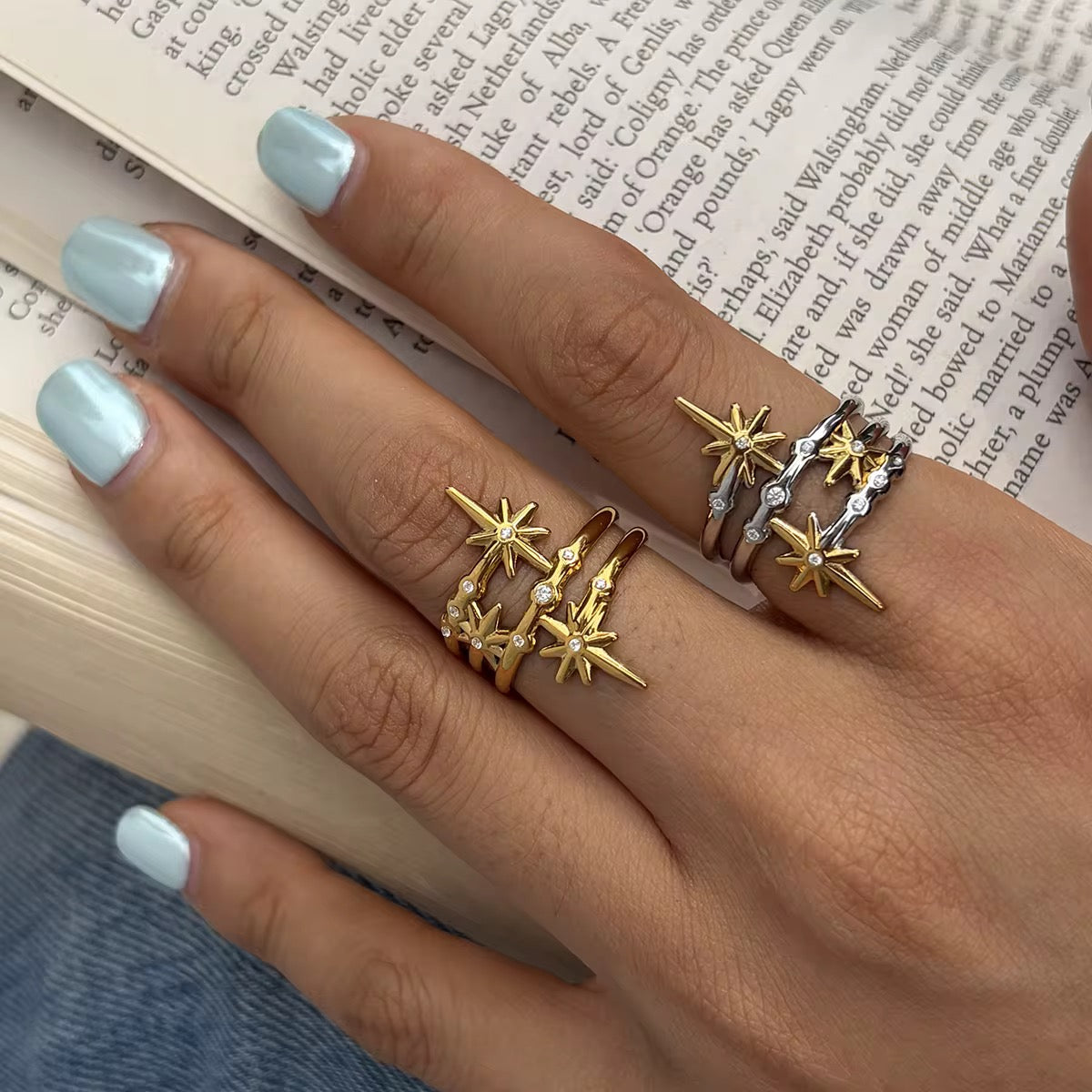 Celestial Starburst Adjustable Ring