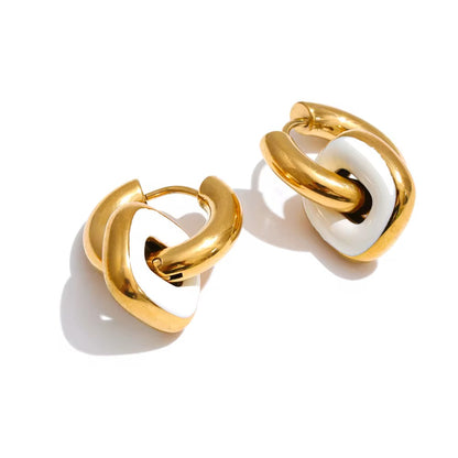Viva Colourful Enamel Hoop Earrings