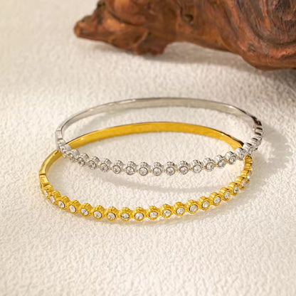 Gold Crystal Line Bangle