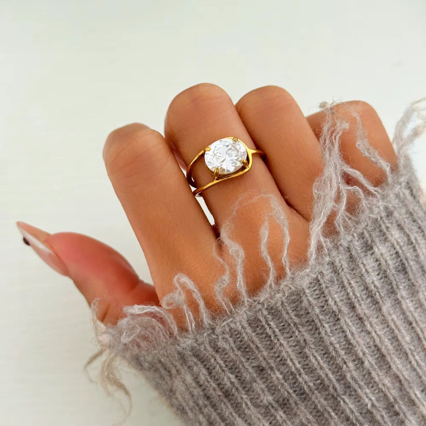 Luna Solitaire Ring