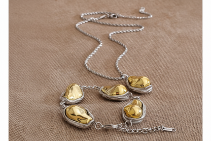 Dual-Tone Organic Jewelry Set