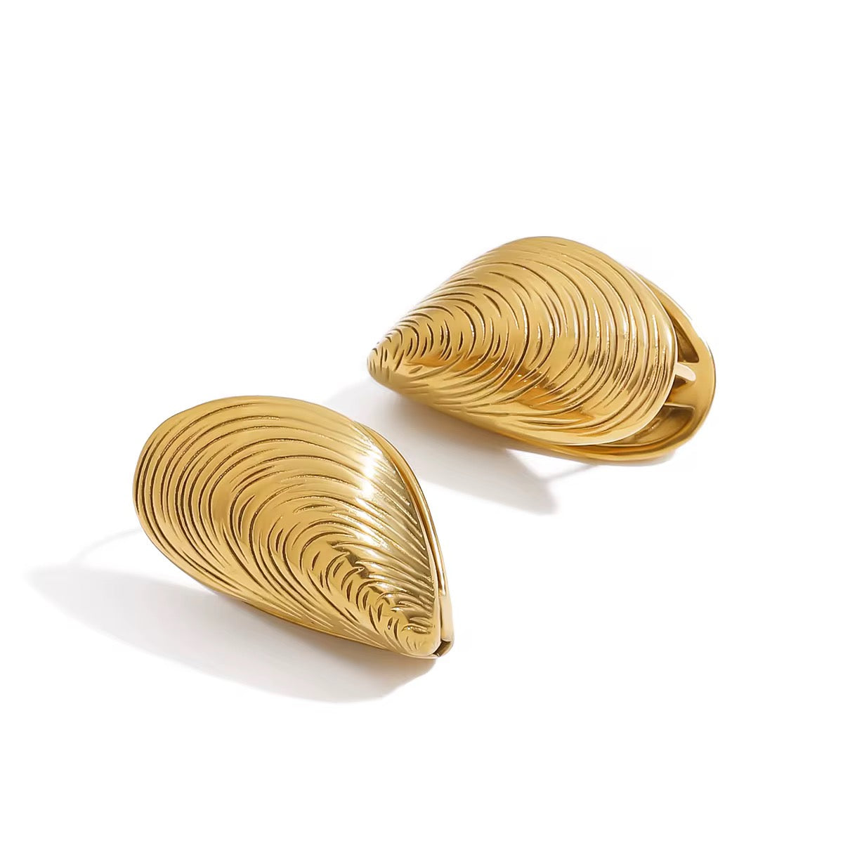 Golden Seashell Statement Earrings