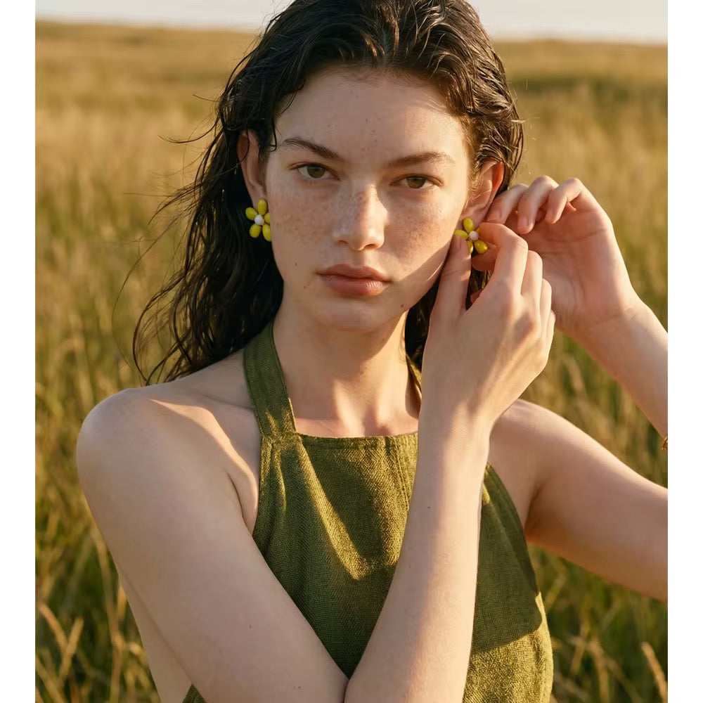 Lemon Bloom Stud Earrings
