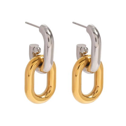 Two-Tone Chain Link Earrings