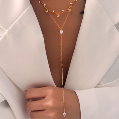 Golden Heart Drop Luxe Necklace