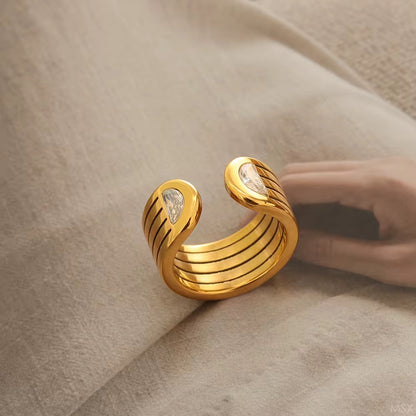 Luxe Open Crystal Ring