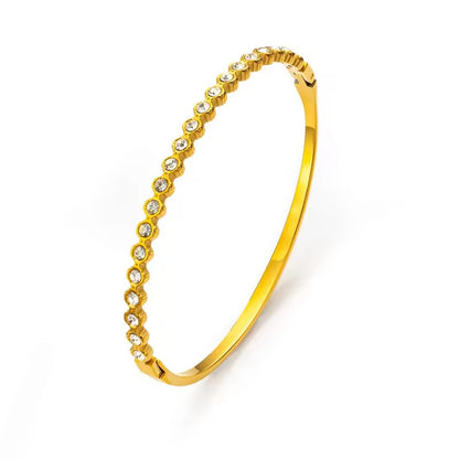 Gold Crystal Line Bangle