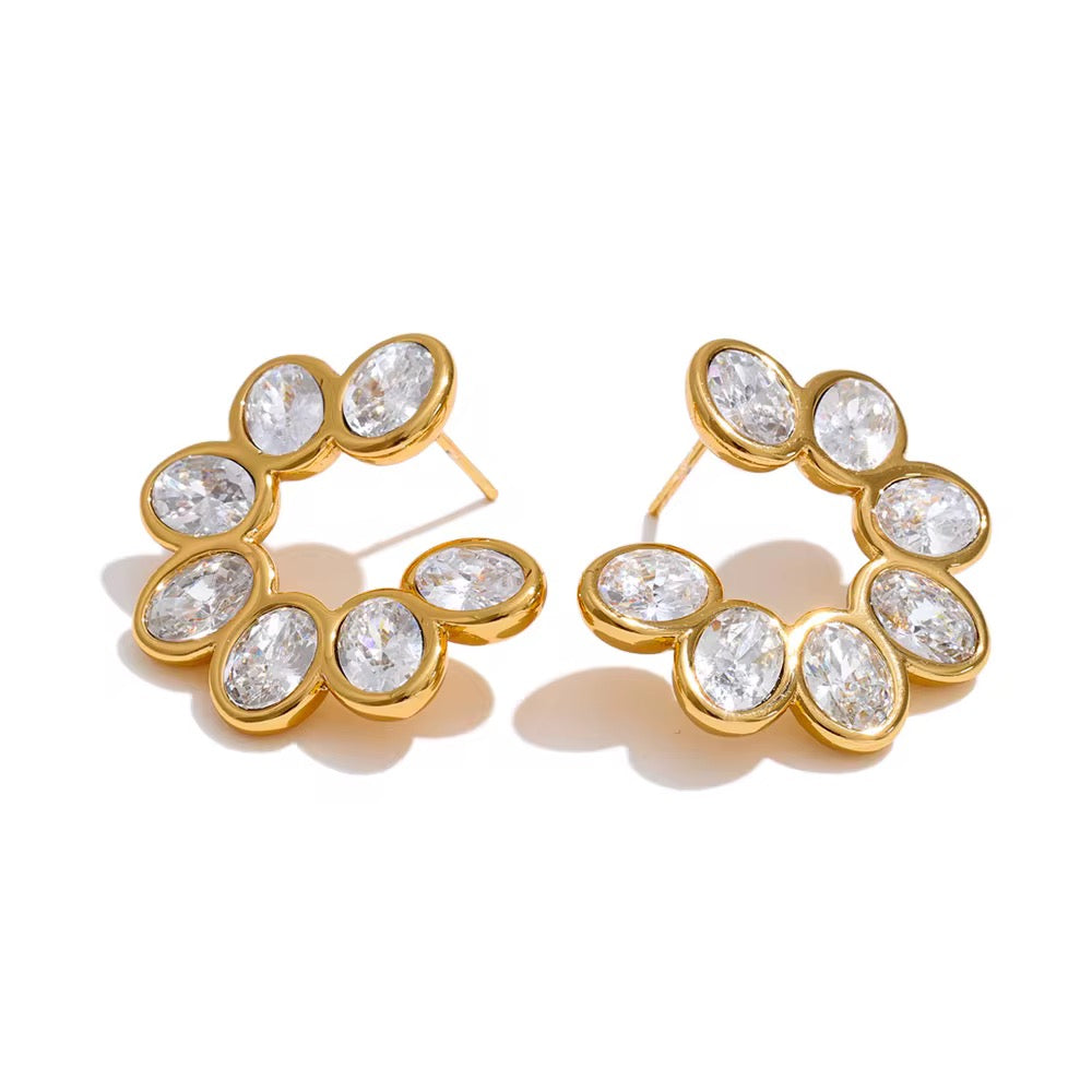 Crystal Halo Hoop Earrings