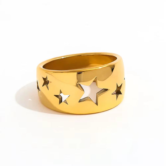 Golden Star Band Ring