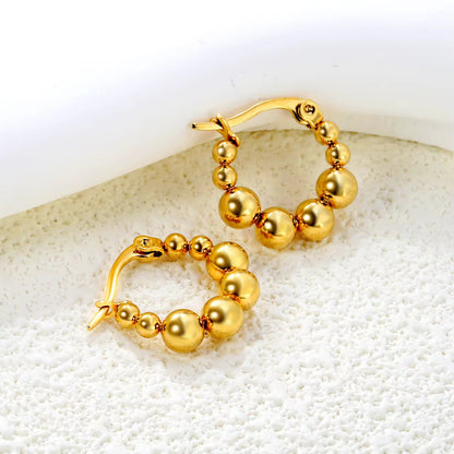 Golden Ball Hoop Earrings