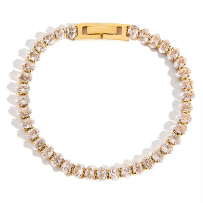 Oval Crystal Tennis Bracelet