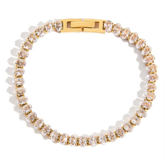 Oval Crystal Tennis Bracelet