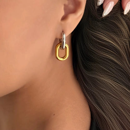 Two-Tone Chain Link Earrings