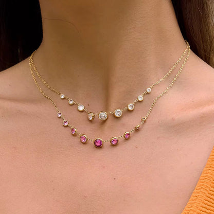 Blush Crystal Layered Necklace
