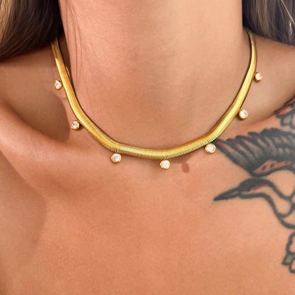 Dainty Drop Snake Chain Necklace