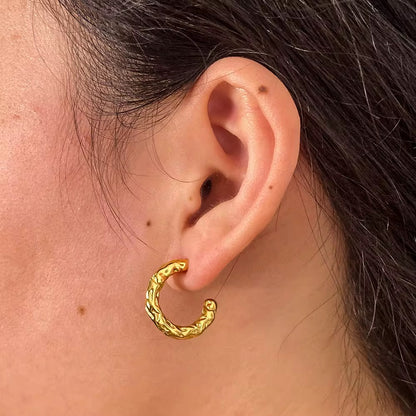Organic Textured Hoop Earrings