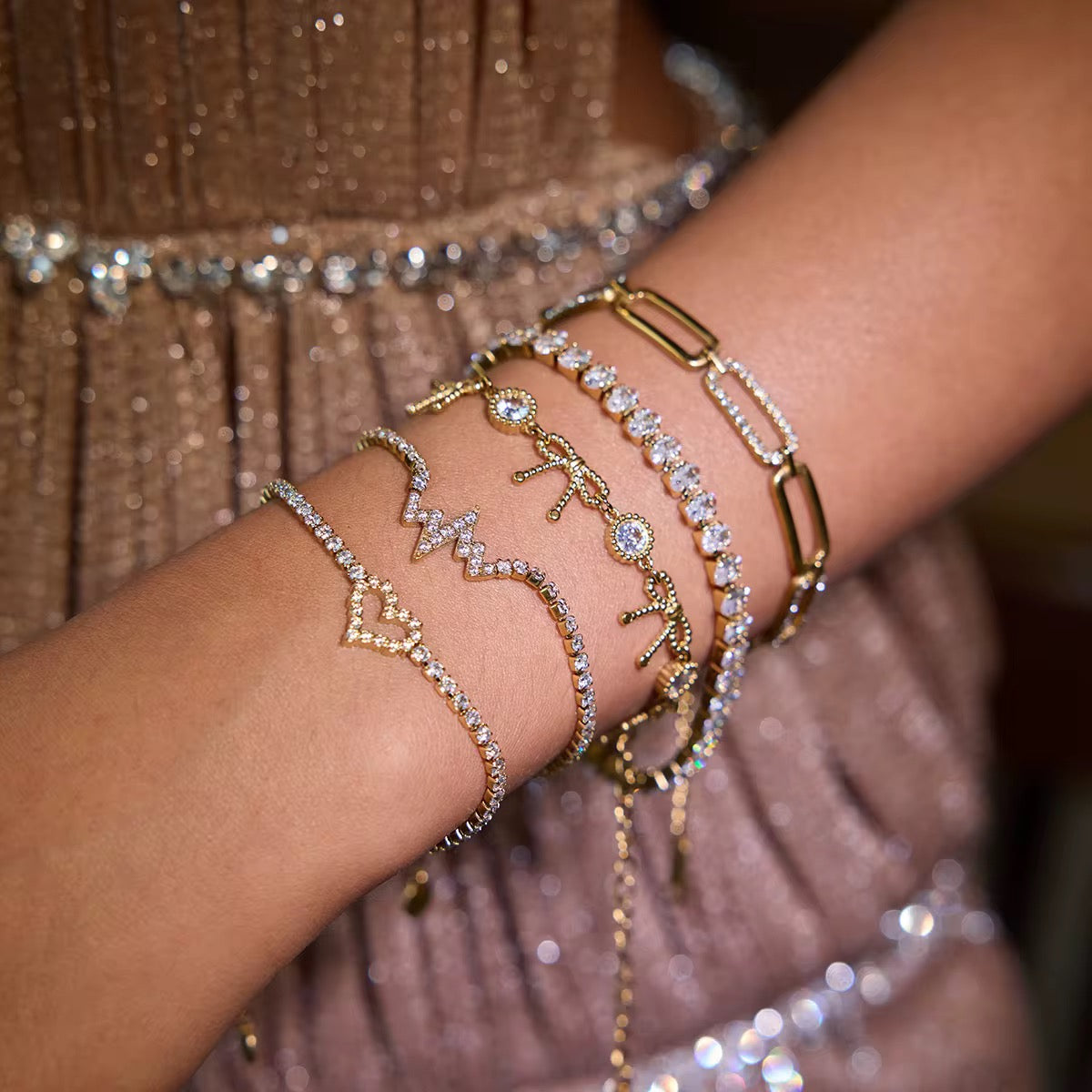 Oval Crystal Tennis Bracelet