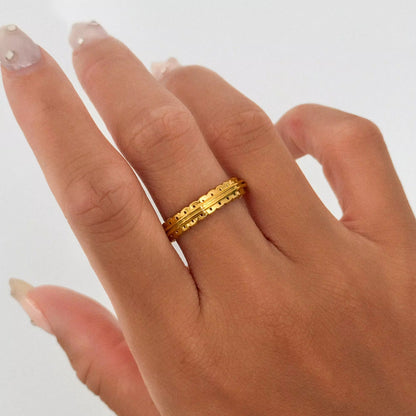 Dual Layer Minimalist Gold Ring
