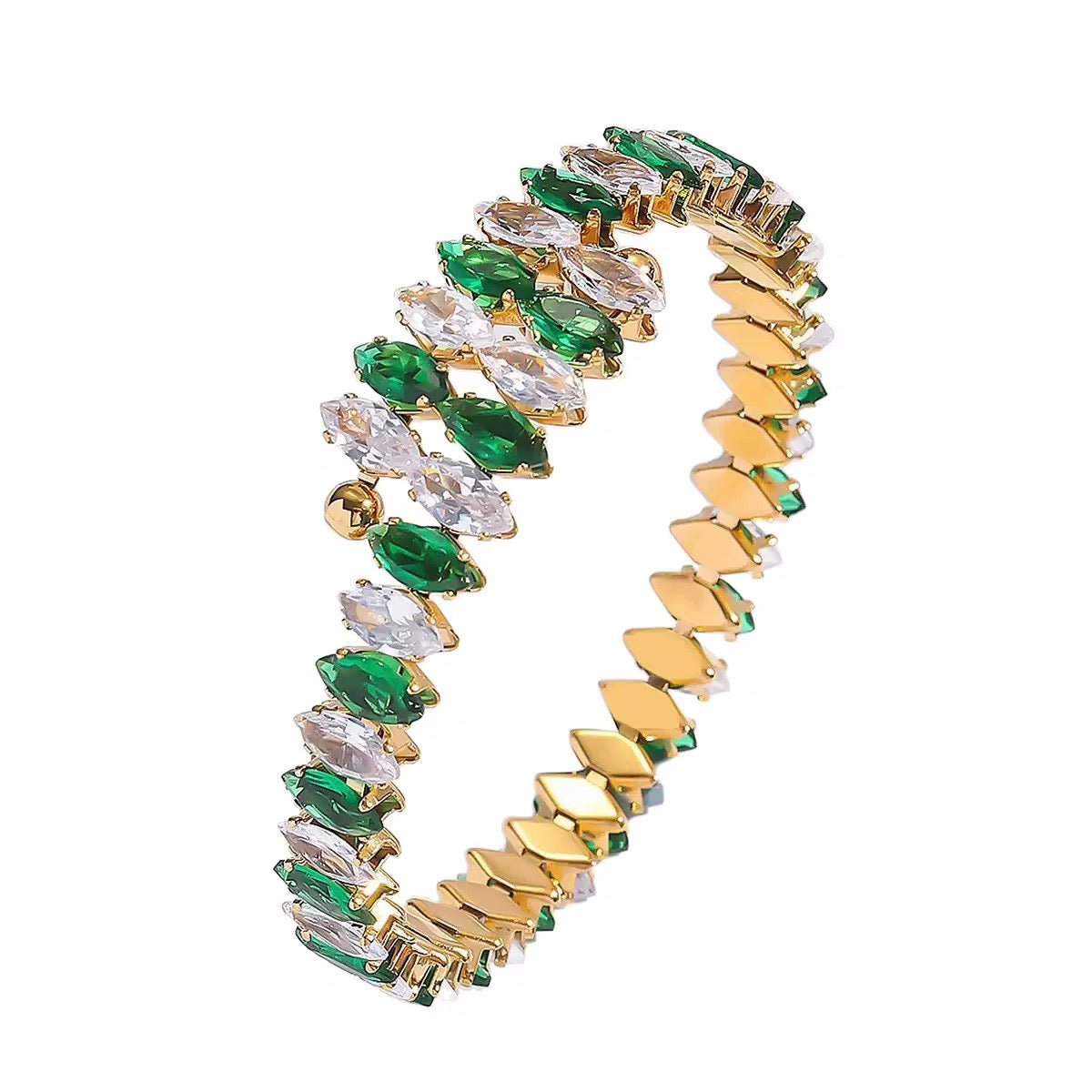 Luxury Emerald Green Zirconia Bracelet