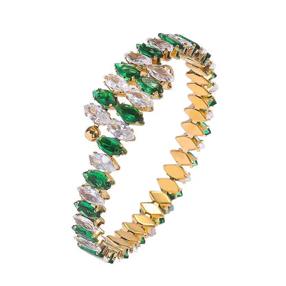 Luxury Emerald Green Zirconia Bracelet