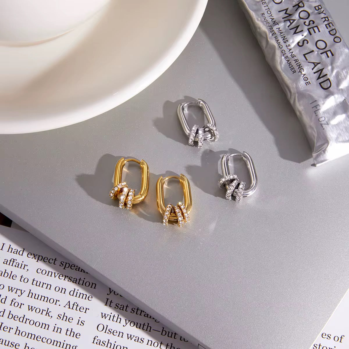 Monaco Crystal Hoop Earrings