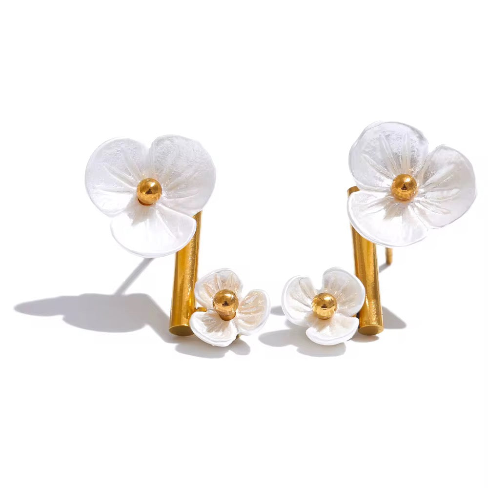 Blossom Pearl Flower Stud Earrings