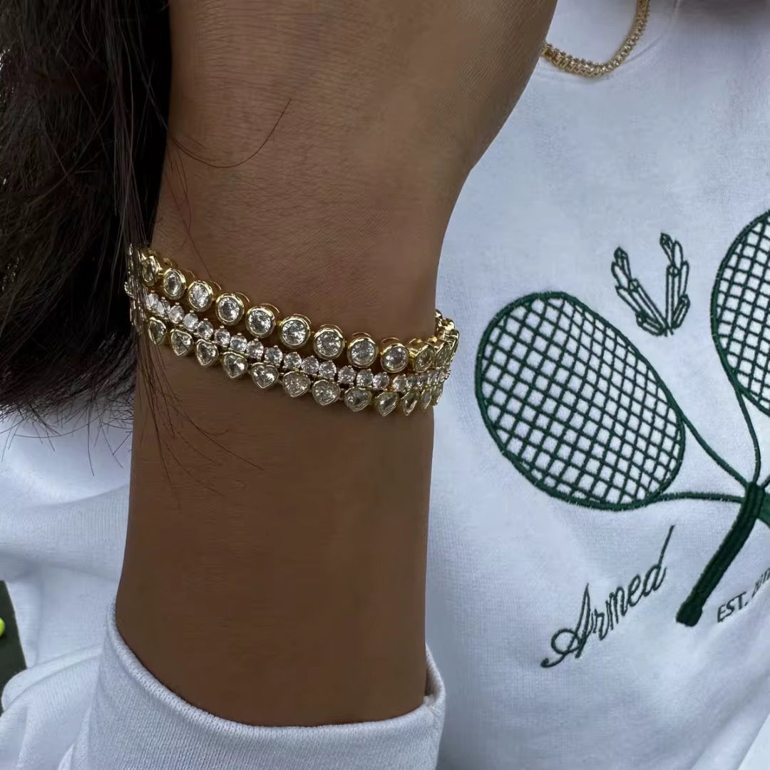 Heart Crystal Tennis Bracelet