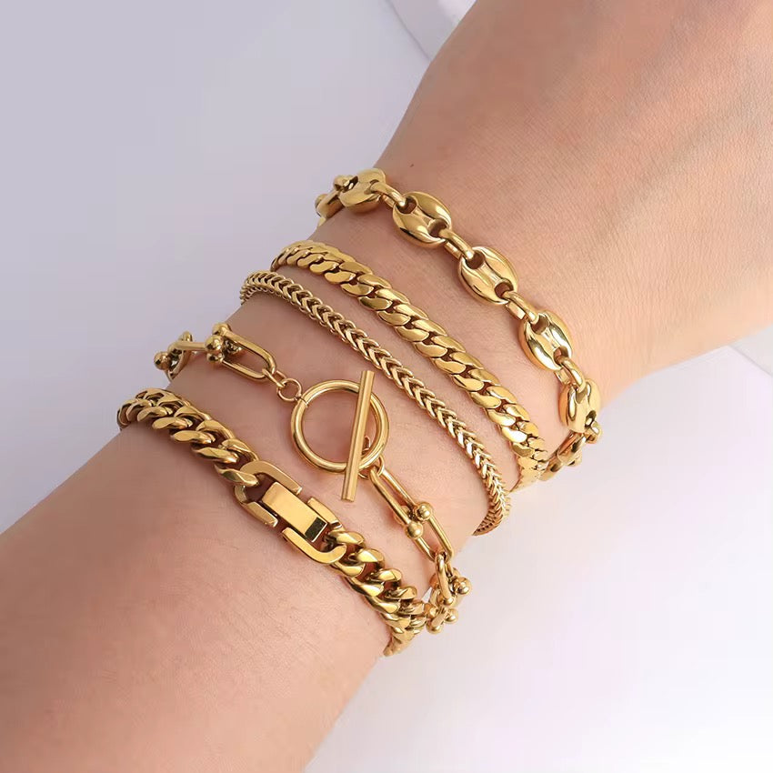 Oval Bean Link Bracelet