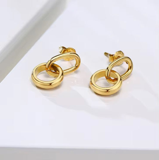 Interlocking Chain Drop Earrings