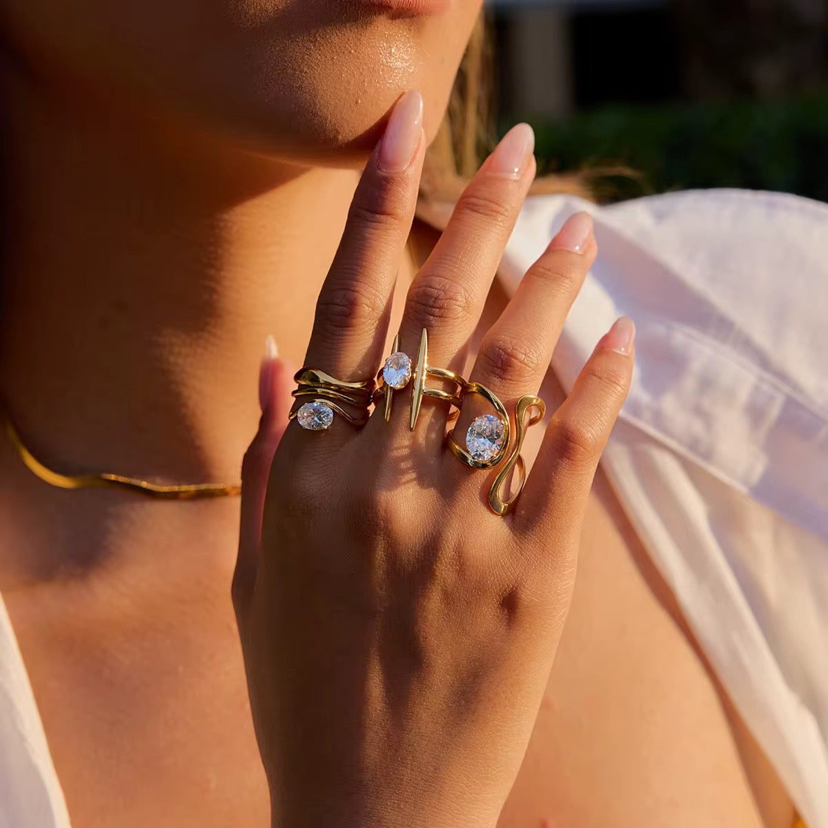 Luxury Spike Zircon Ring