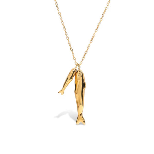 Golden Pisces Pendant Necklace