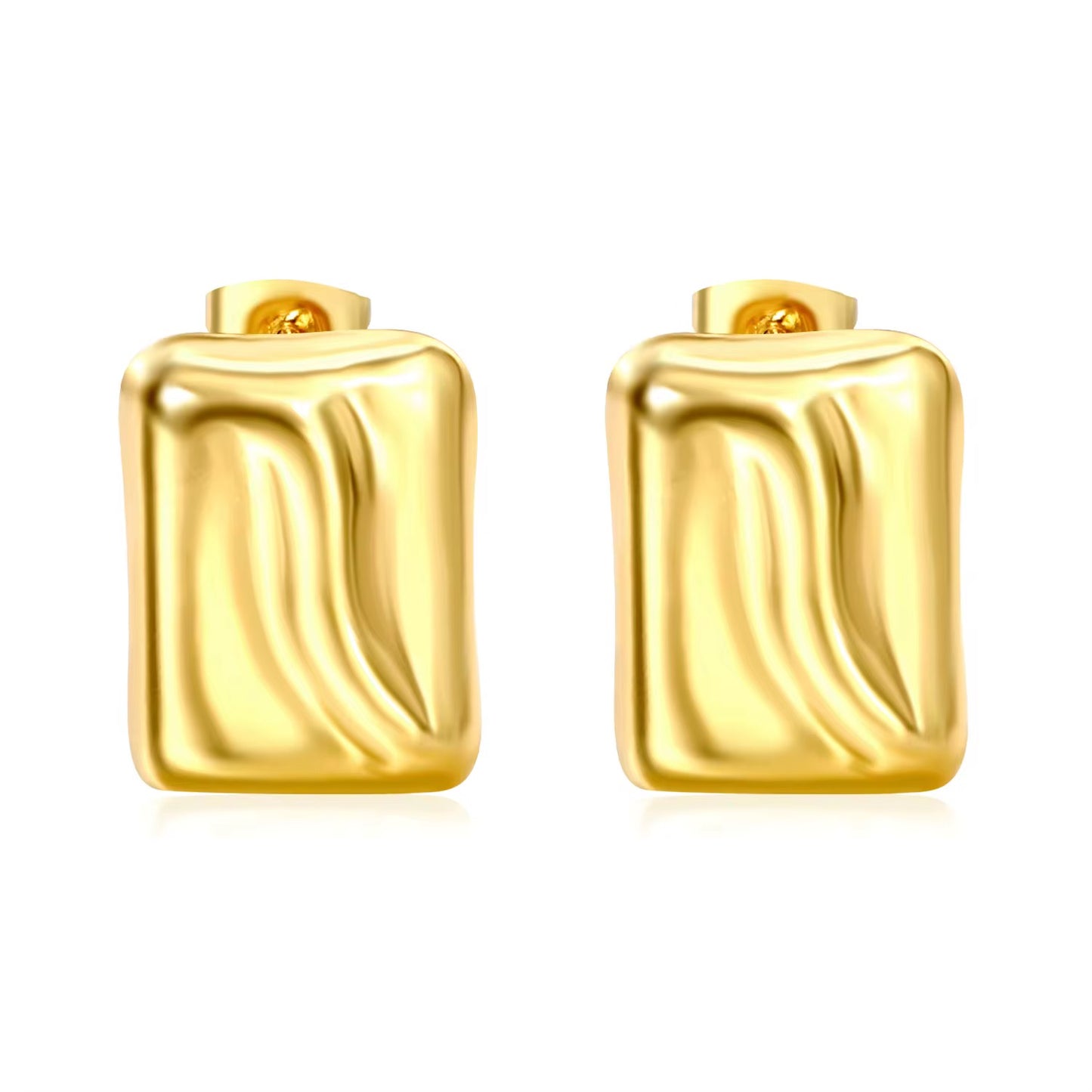 Sculpted Square Stud Earrings