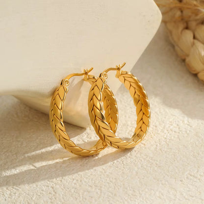 Braided Gold Hoop Earrings