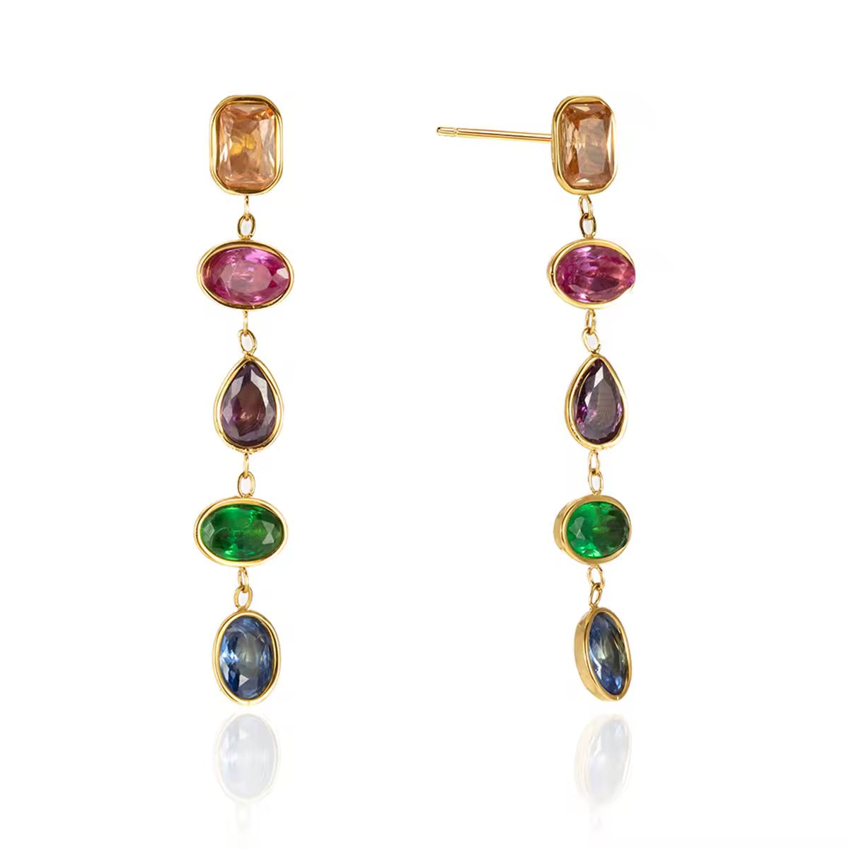 Zircon Tassel Drop Earrings