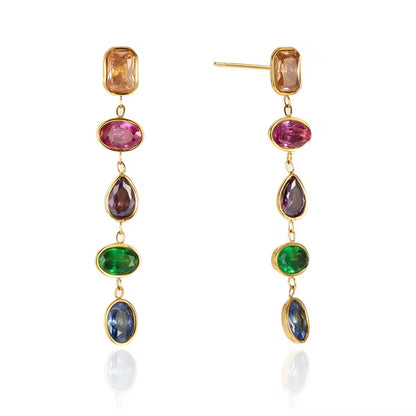 Zircon Tassel Drop Earrings