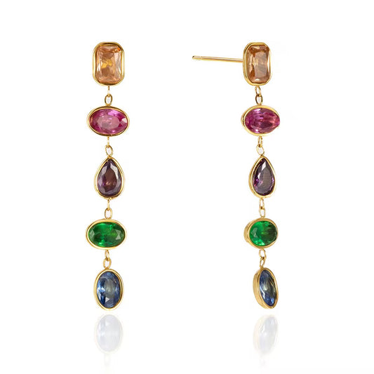 Zircon Tassel Drop Earrings