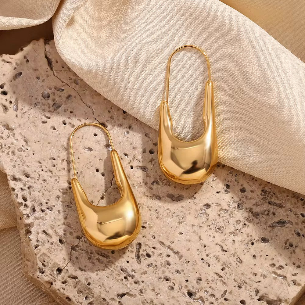 Luxe Golden Teardrop Statement Earrings