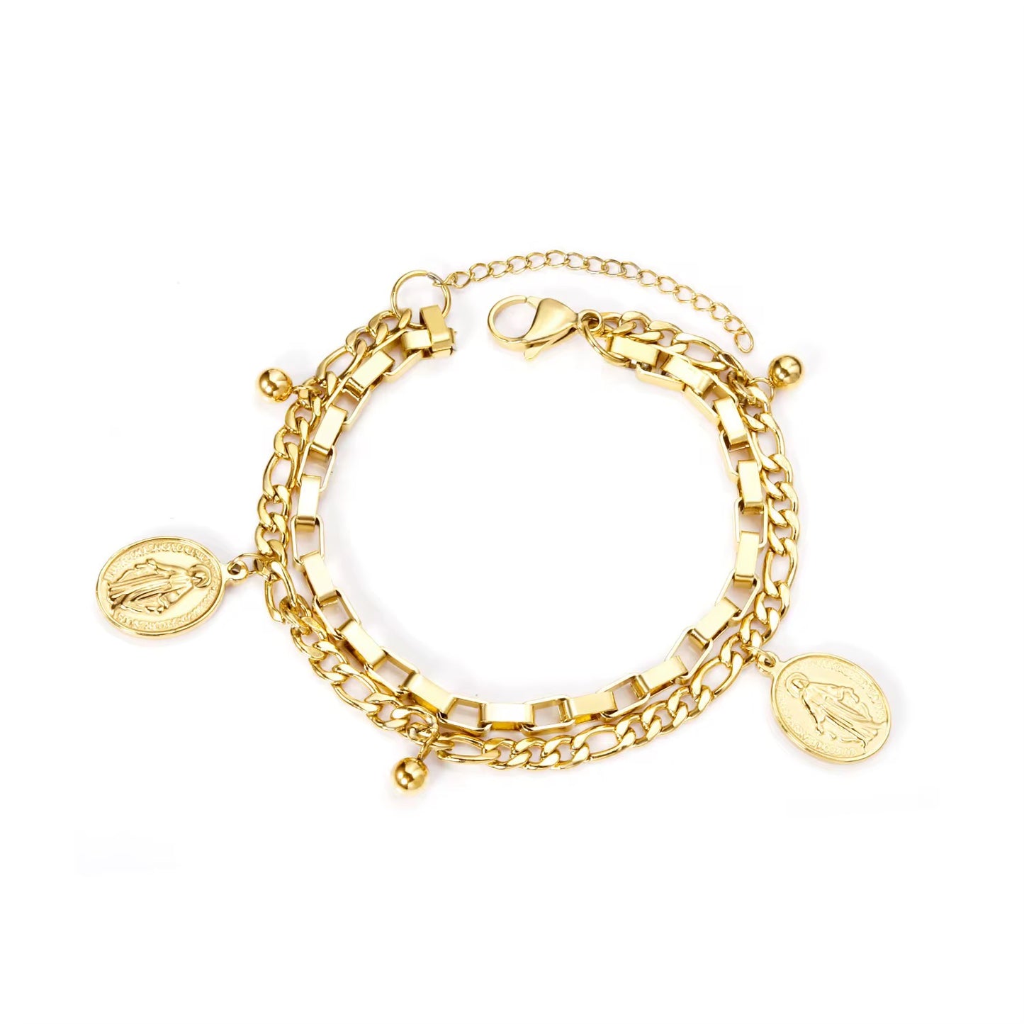 Layered Coin Chain Bracelet