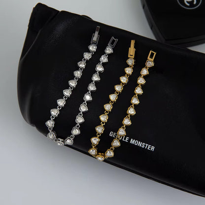 Heart Crystal Tennis Bracelet