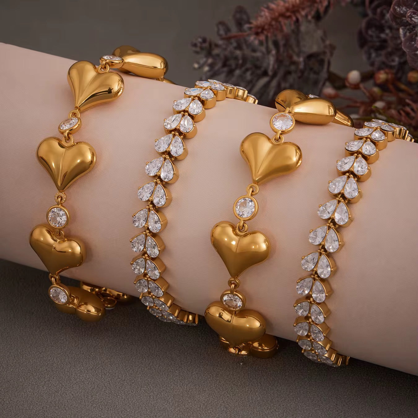 Golden Heart Charm Necklace