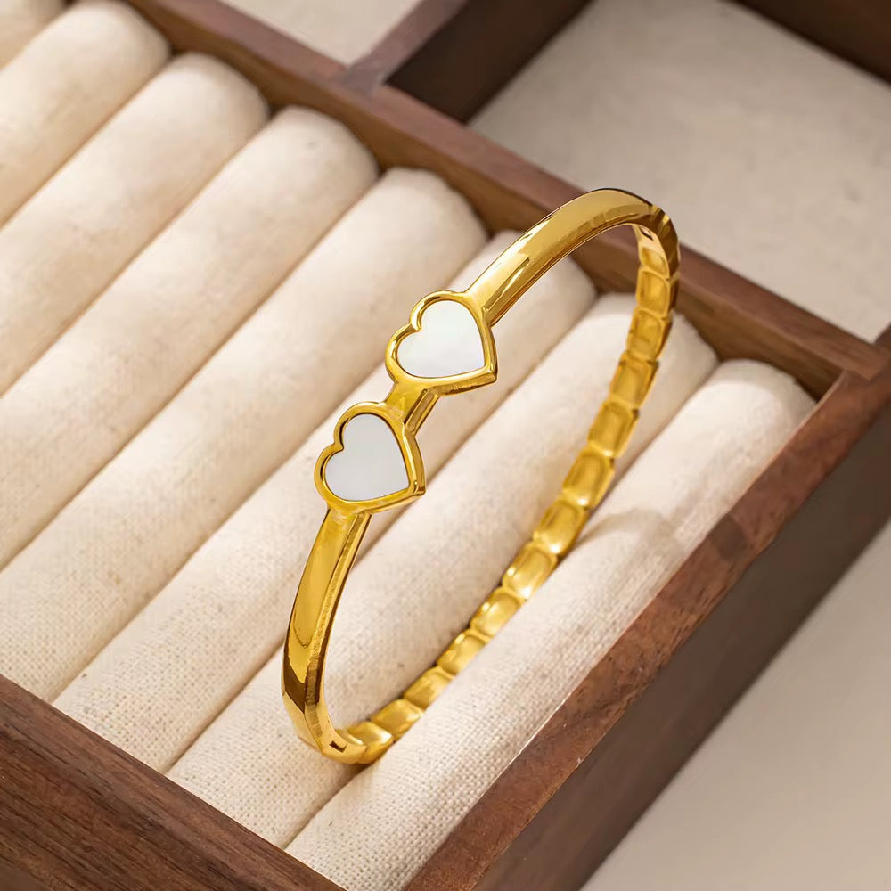 Twin Heart Bangle