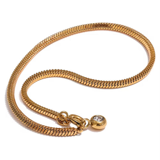 Minimalist Snake Chain Zircon Bracelet
