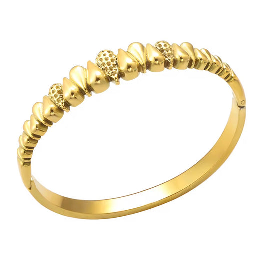 Textured Gold Statement Bangle