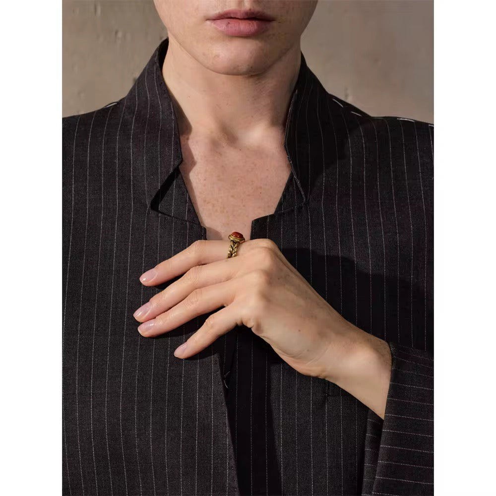 Vintage Red Stone Gold Ring