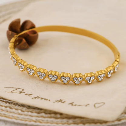 Crystal Heart Tennis Bangle