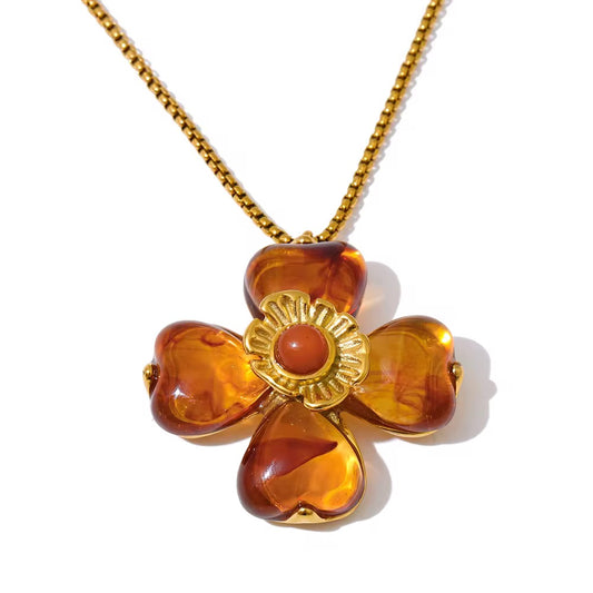 Colourful Resin Flower Necklace Sets