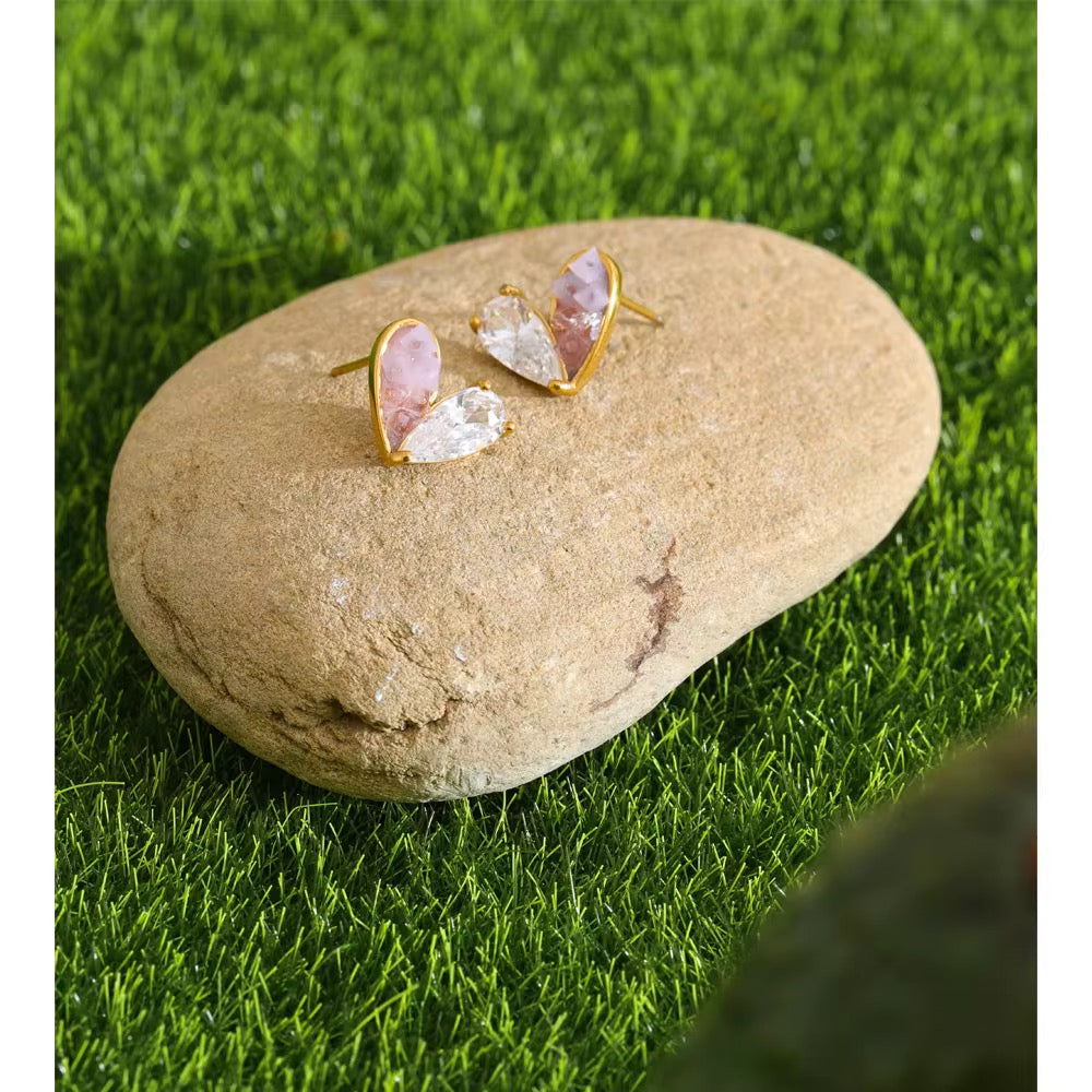 Blush Crystal Statement Earrings