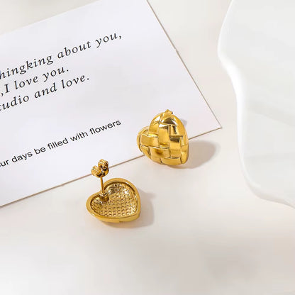 Luxury Waterproof Gold Heart Statement Earrings