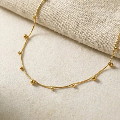 Minimal Gold Beaded Necklace