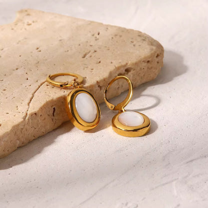 Luna Oval Drop Earrings